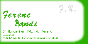 ferenc mandi business card